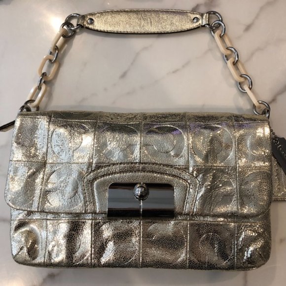 Coach Metallic Kristen Op Art Clutch- RARE! - Picture 2 of 15